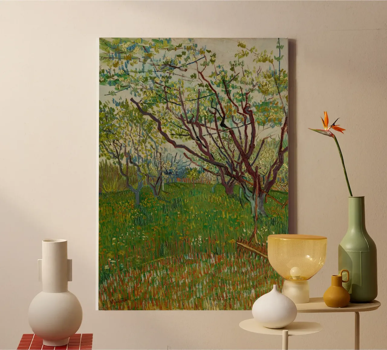 van Gogh frutteto in fiore tela con Cornice a cassetta da Carinaprint