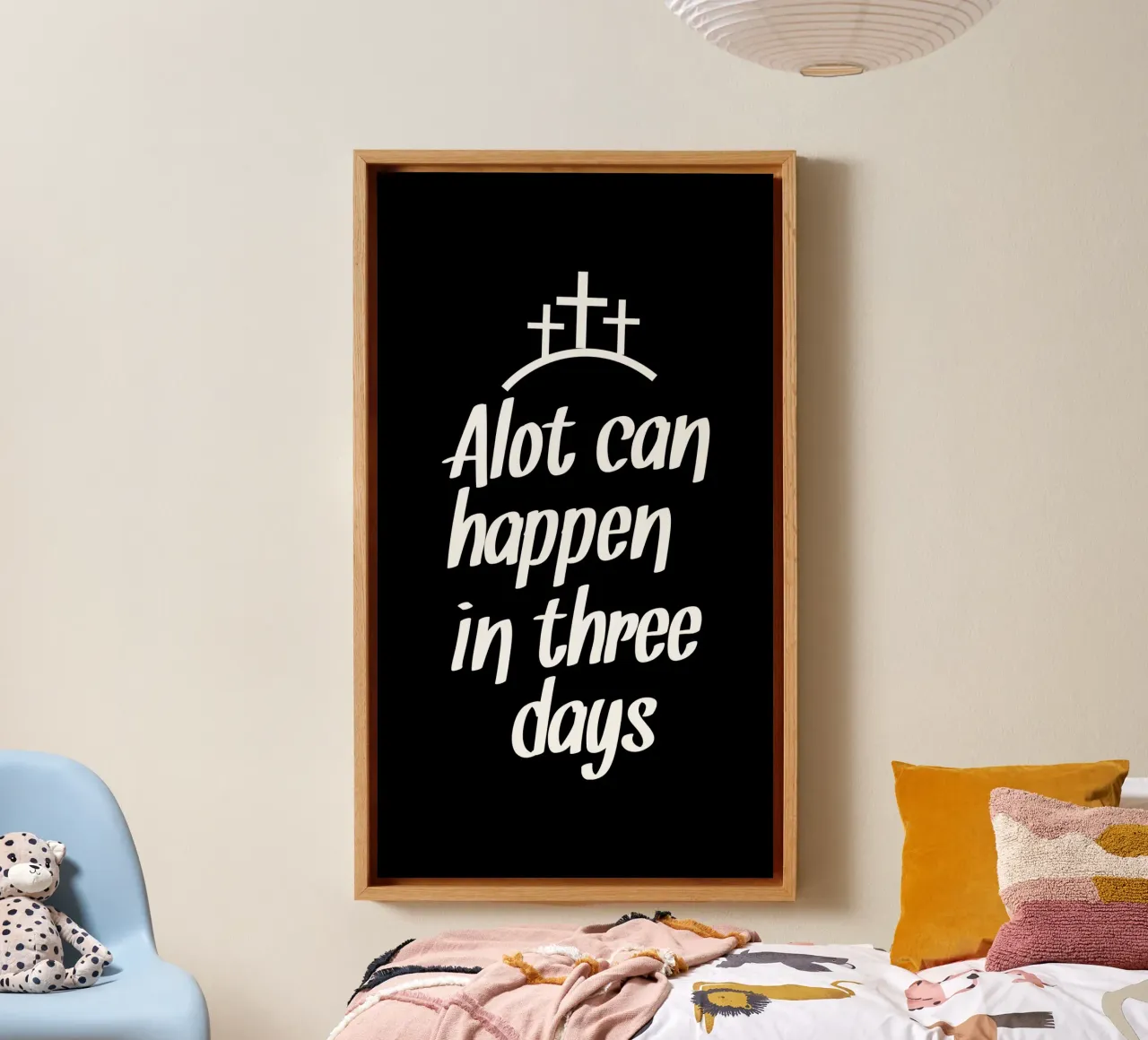 Alot can happen in 3 days tela con Cornice a cassetta da happieeagle