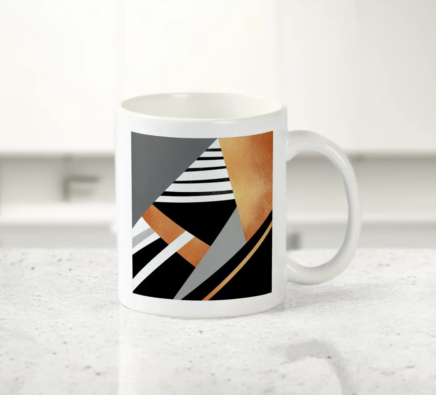 Geometric Combination ceramic mug by Elisabeth Fredriksson