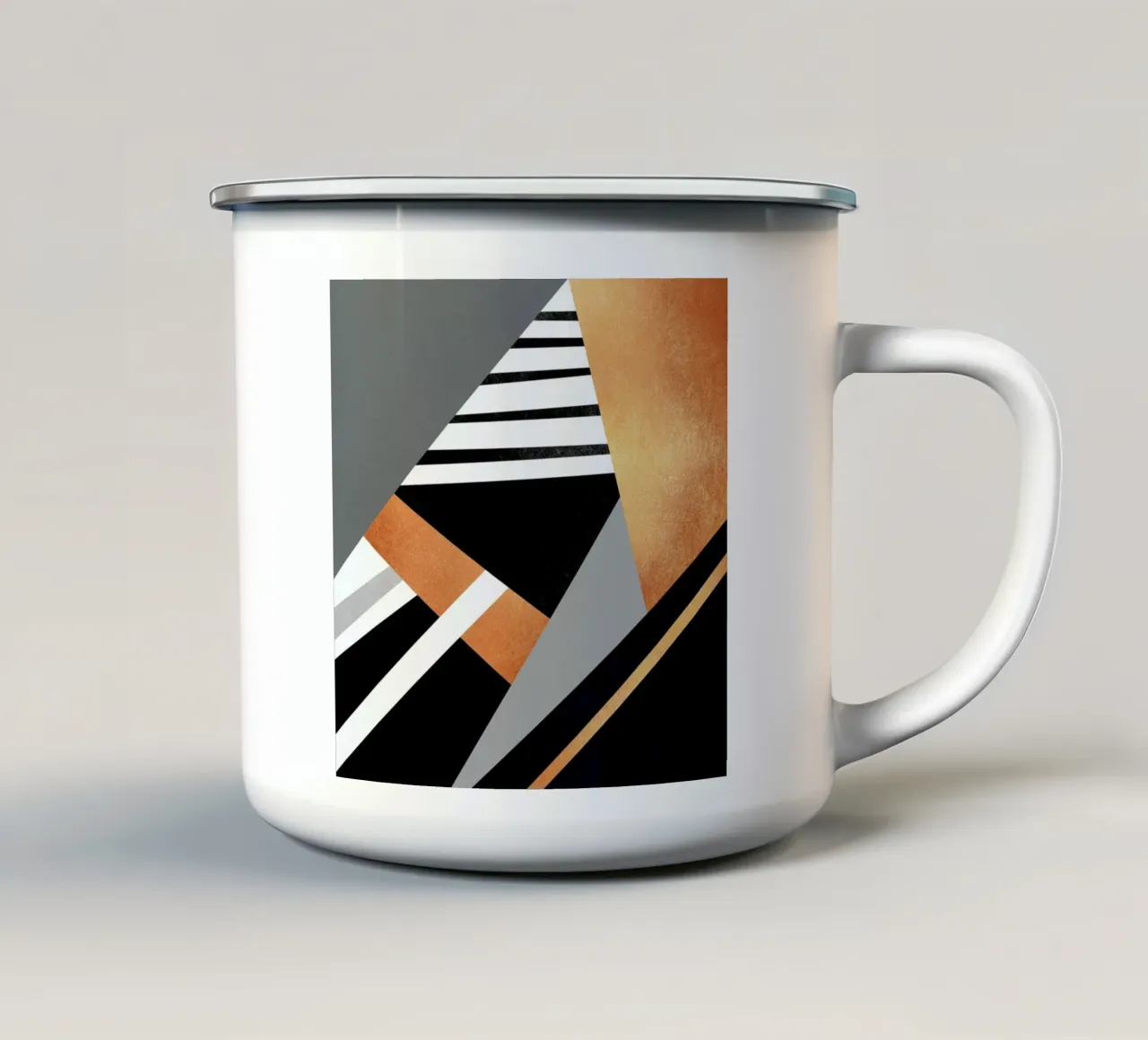 Geometric Combination emaille mok van Elisabeth Fredriksson
