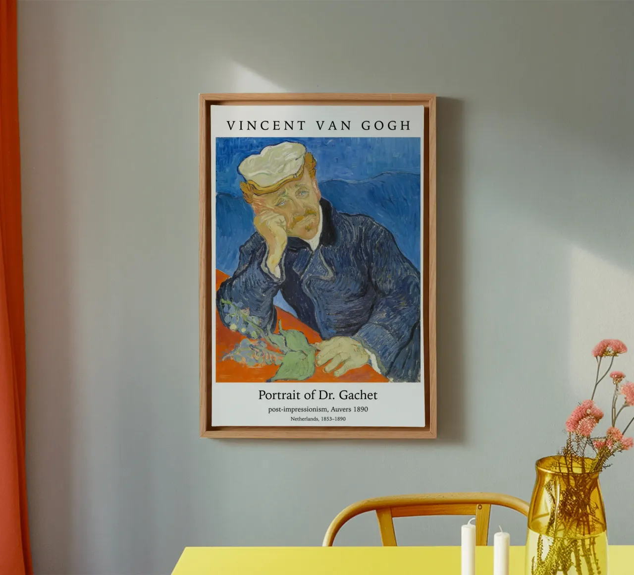 van Gogh - ritratto del dottor Gachet tela con Cornice a cassetta da Carinaprint