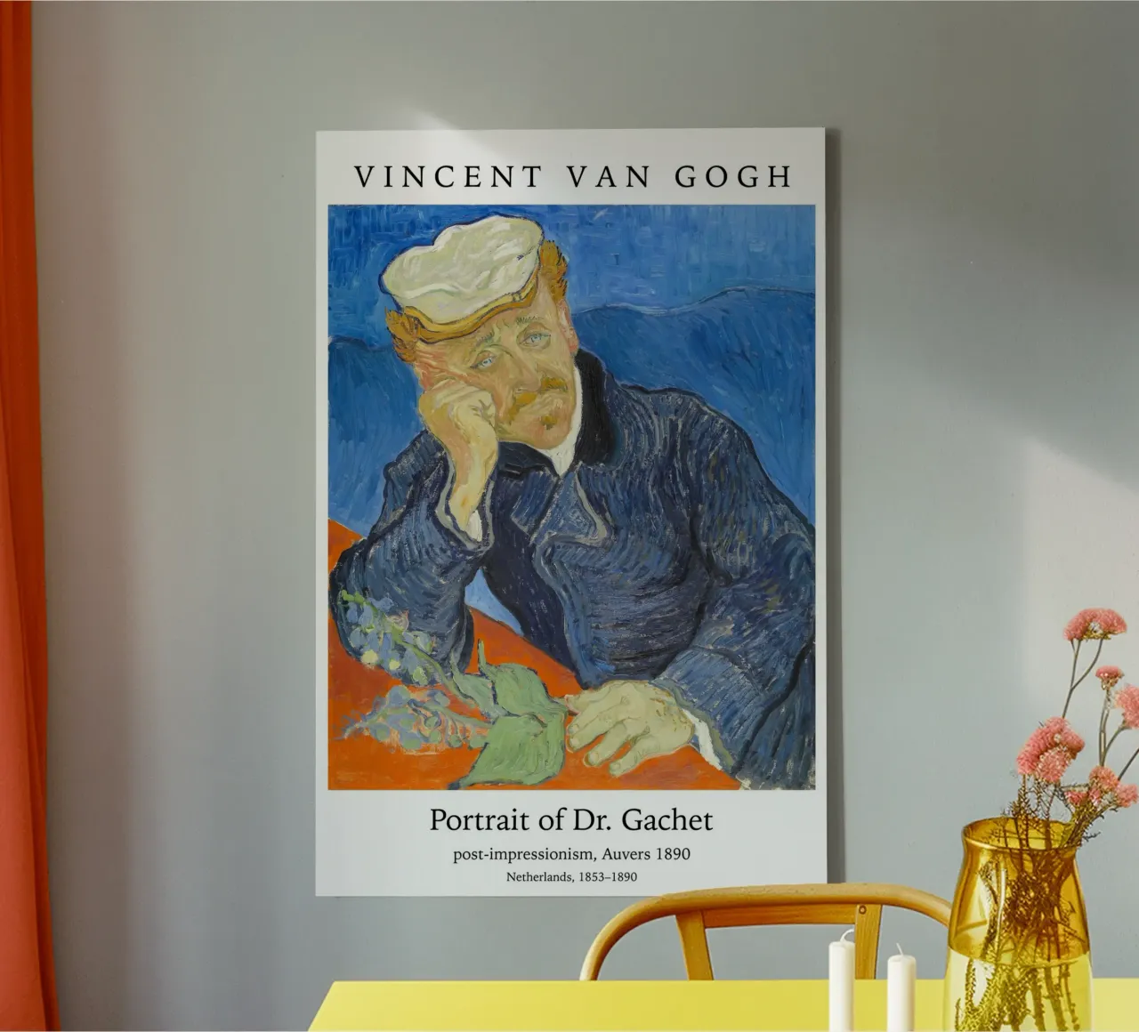 van Gogh - ritratto del dottor Gachet tela con Cornice a cassetta da Carinaprint