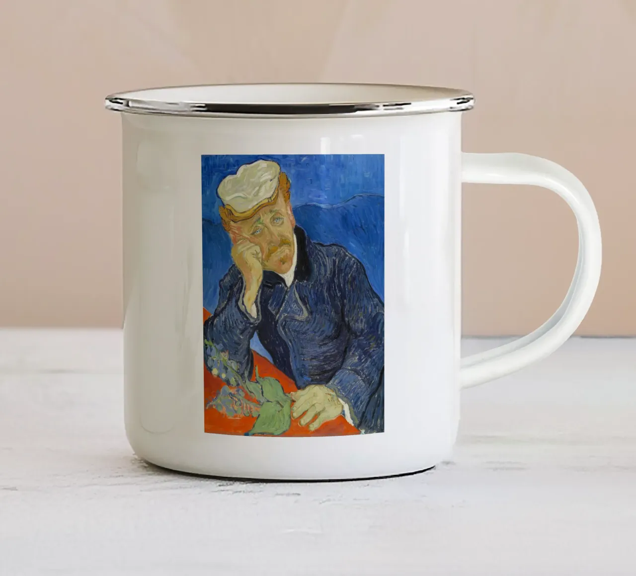ritratto di van Gogh del Dr. Gachet tazza in smalto da Carinaprint