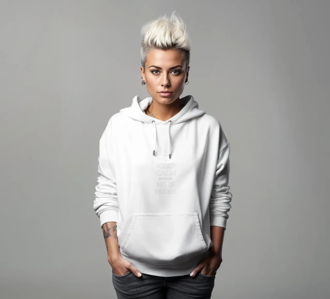 Keep calm because He is risen sudadera con capucha de happieeagle