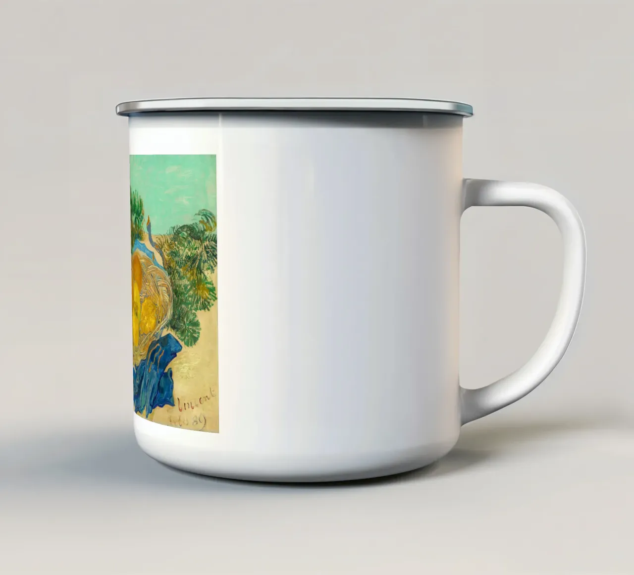 Arance e guanti blu tazza in smalto da Carinaprint