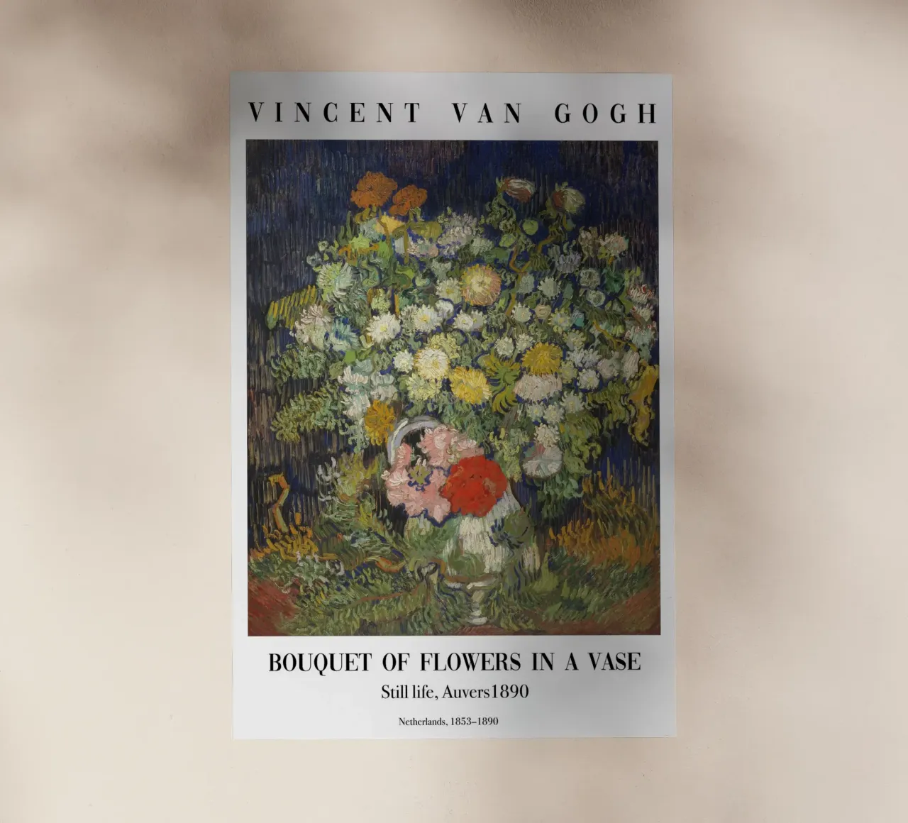 van Gogh - Bouquet di fiori con vaso pellicola backlit da Carinaprint