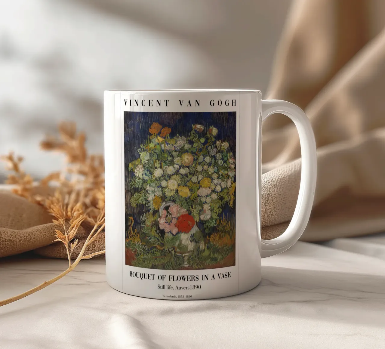 van Gogh - Bouquet di fiori con vaso tazza in ceramica da Carinaprint