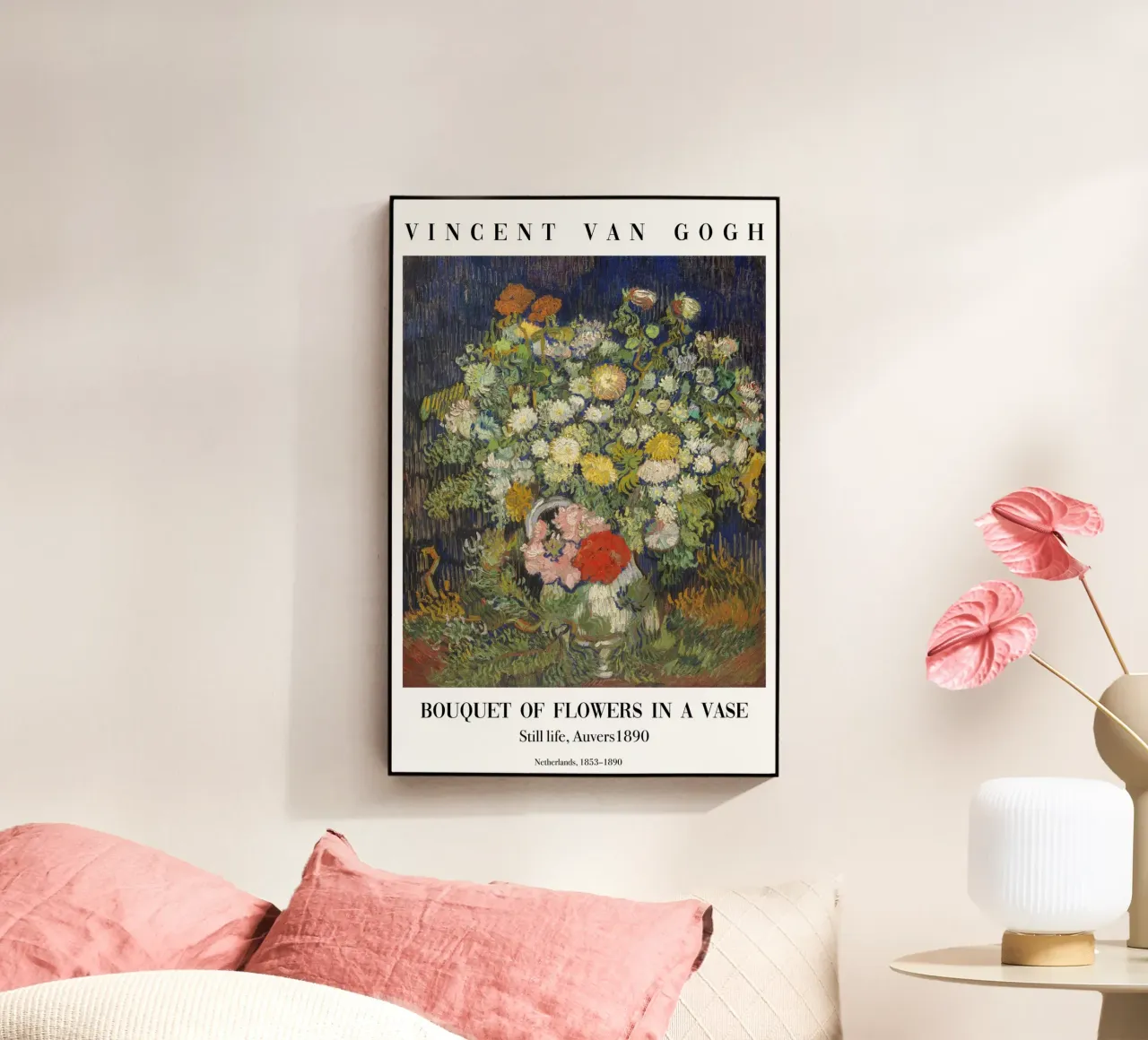 van Gogh - Ramo de flores con jarrón metacrilato de Carinaprint
