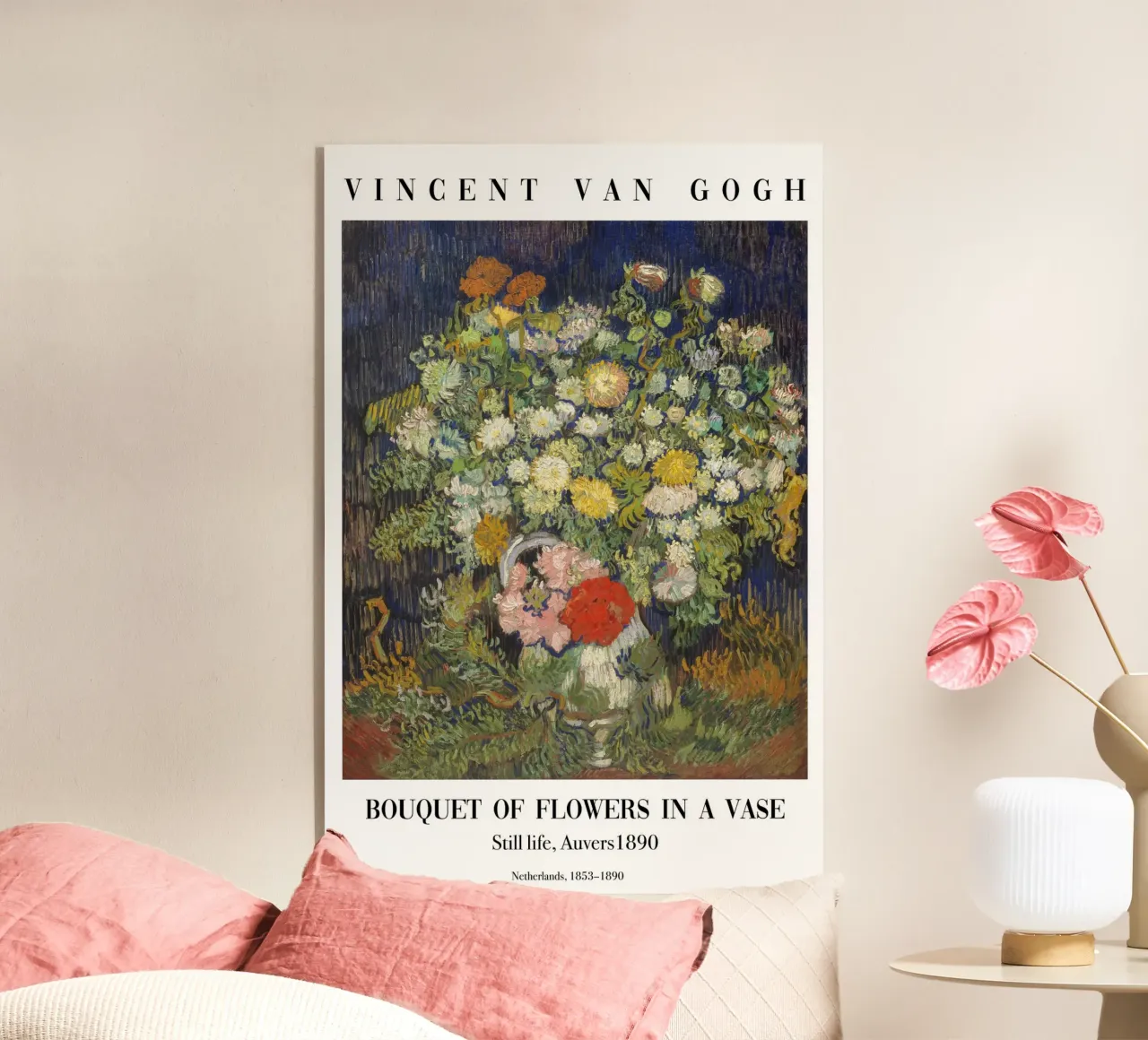 van Gogh - Ramo de flores con jarrón metacrilato de Carinaprint