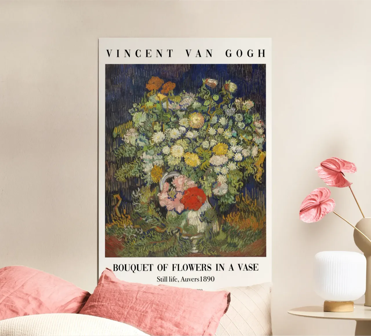 van Gogh - Bouquet di fiori con vaso carta hahnemühle da Carinaprint