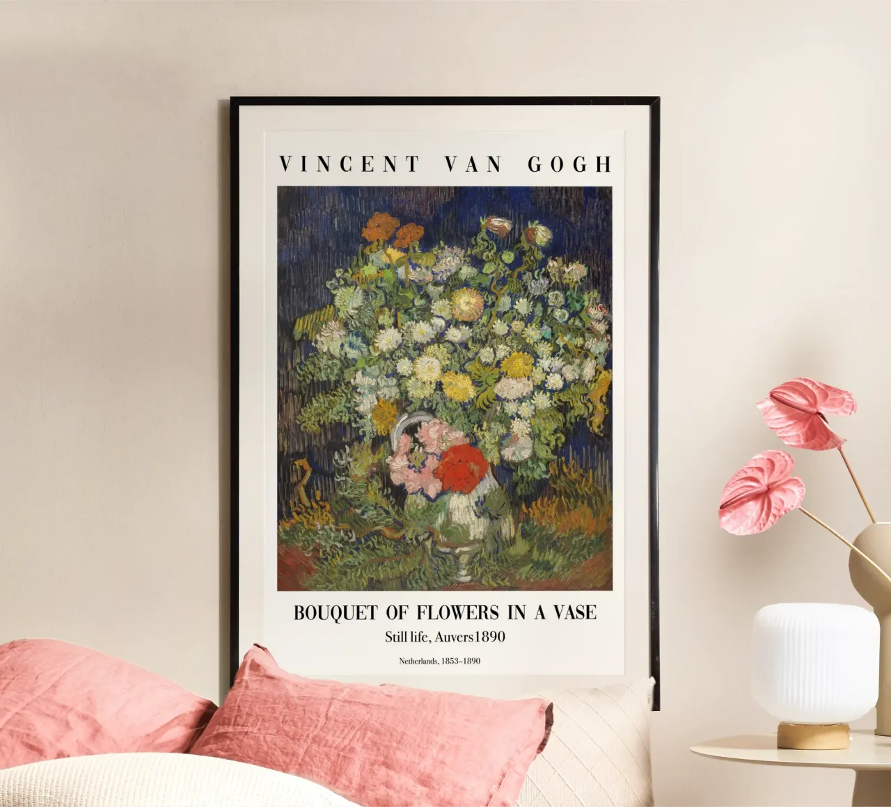 van Gogh - Bouquet di fiori con vaso carta hahnemühle da Carinaprint