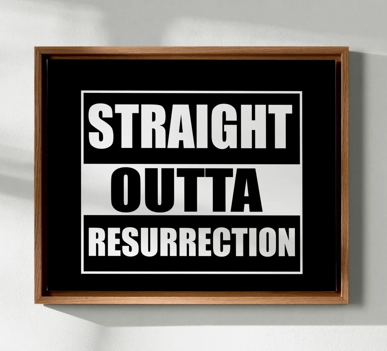 Straight outta resurrection tela con Cornice a cassetta da happieeagle