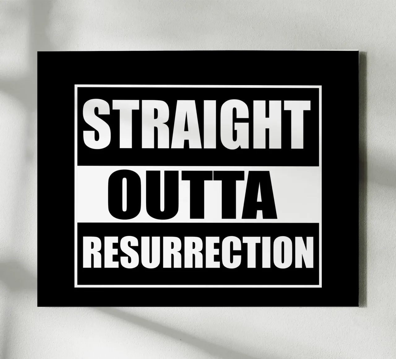 Straight outta resurrection tela con Cornice a cassetta da happieeagle