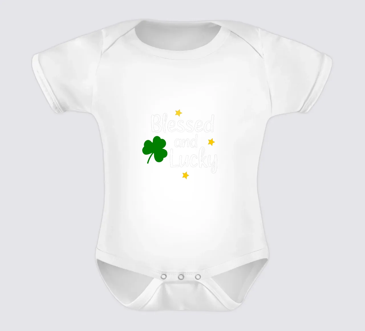 Blessed and lucky body neonato maniche corte da happieeagle
