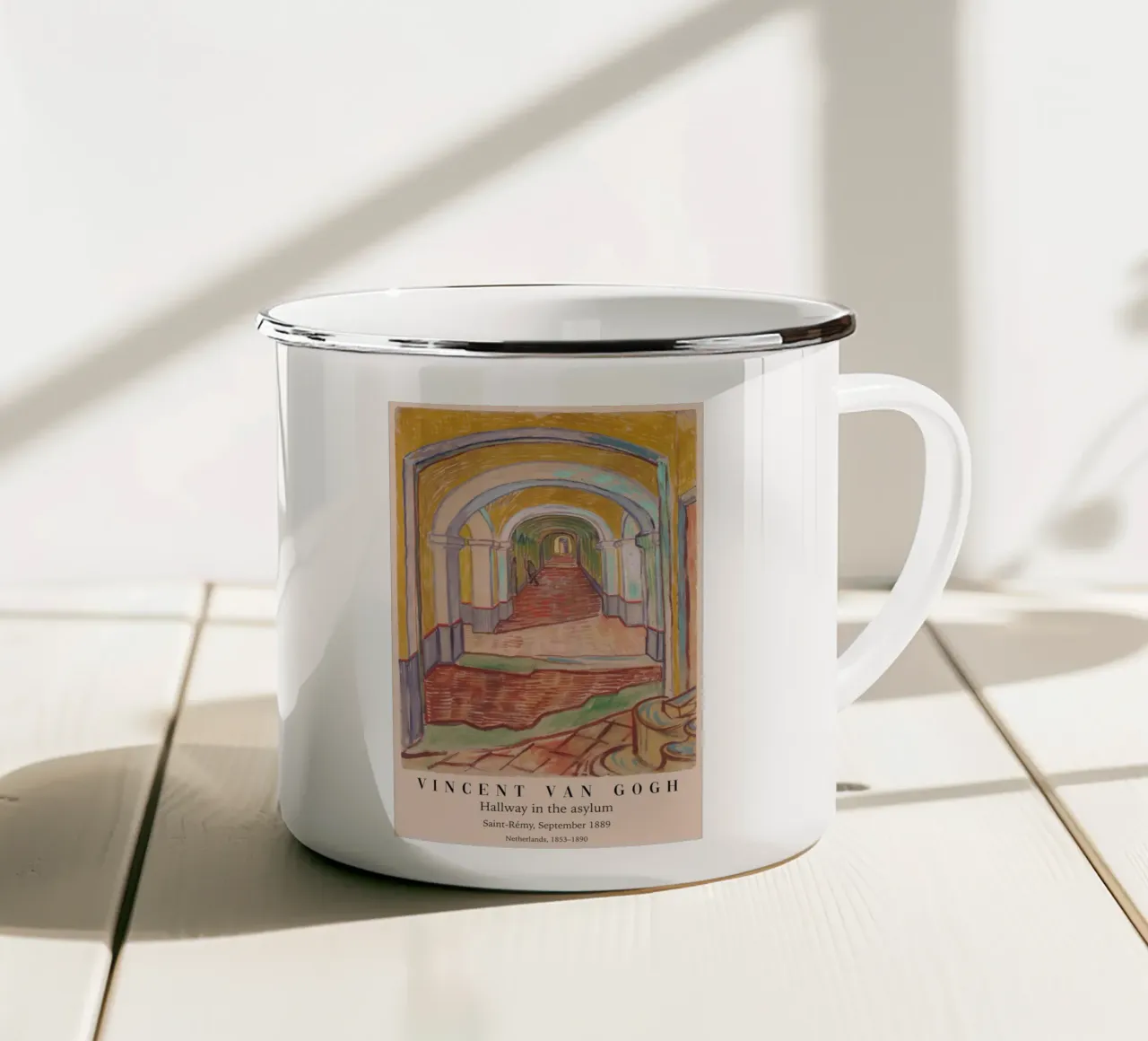 van Gogh - Corridoio del manicomio tazza in smalto da Carinaprint