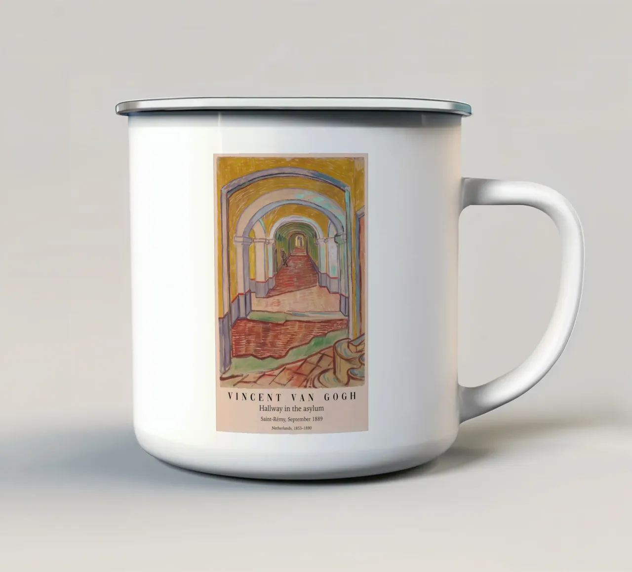 van Gogh - Corridoio del manicomio tazza in smalto da Carinaprint