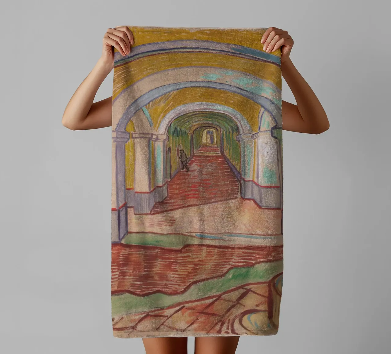 van Gogh corridor in the asylum towel by Carinaprint