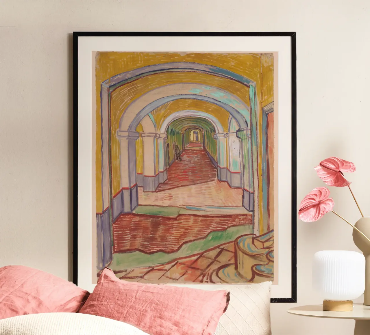 corridoio di van Gogh nel manicomio poster da Carinaprint