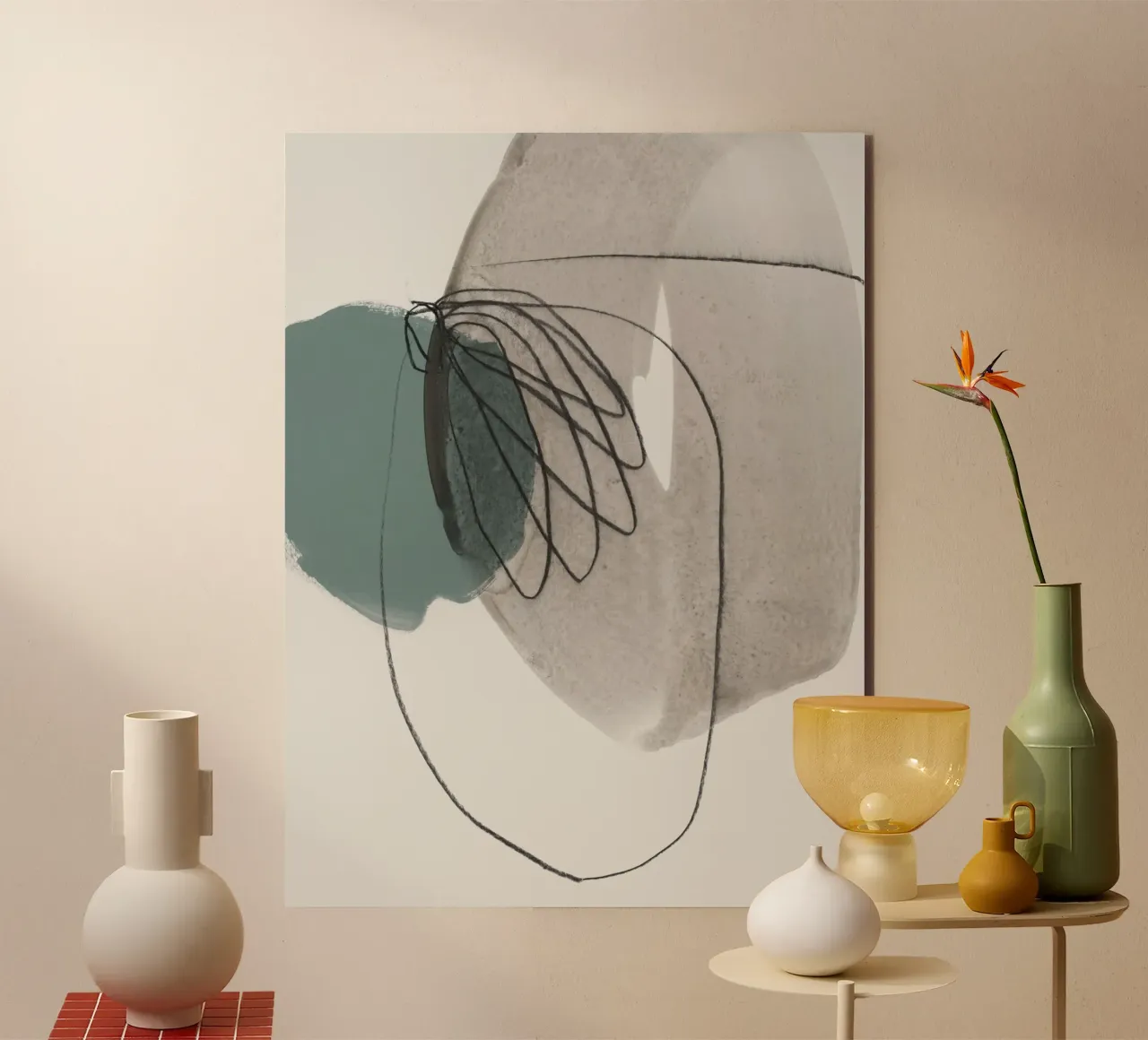 line and shape abstract 2 aluminium-dibond van IRIS LEHNHARDT FINE ART