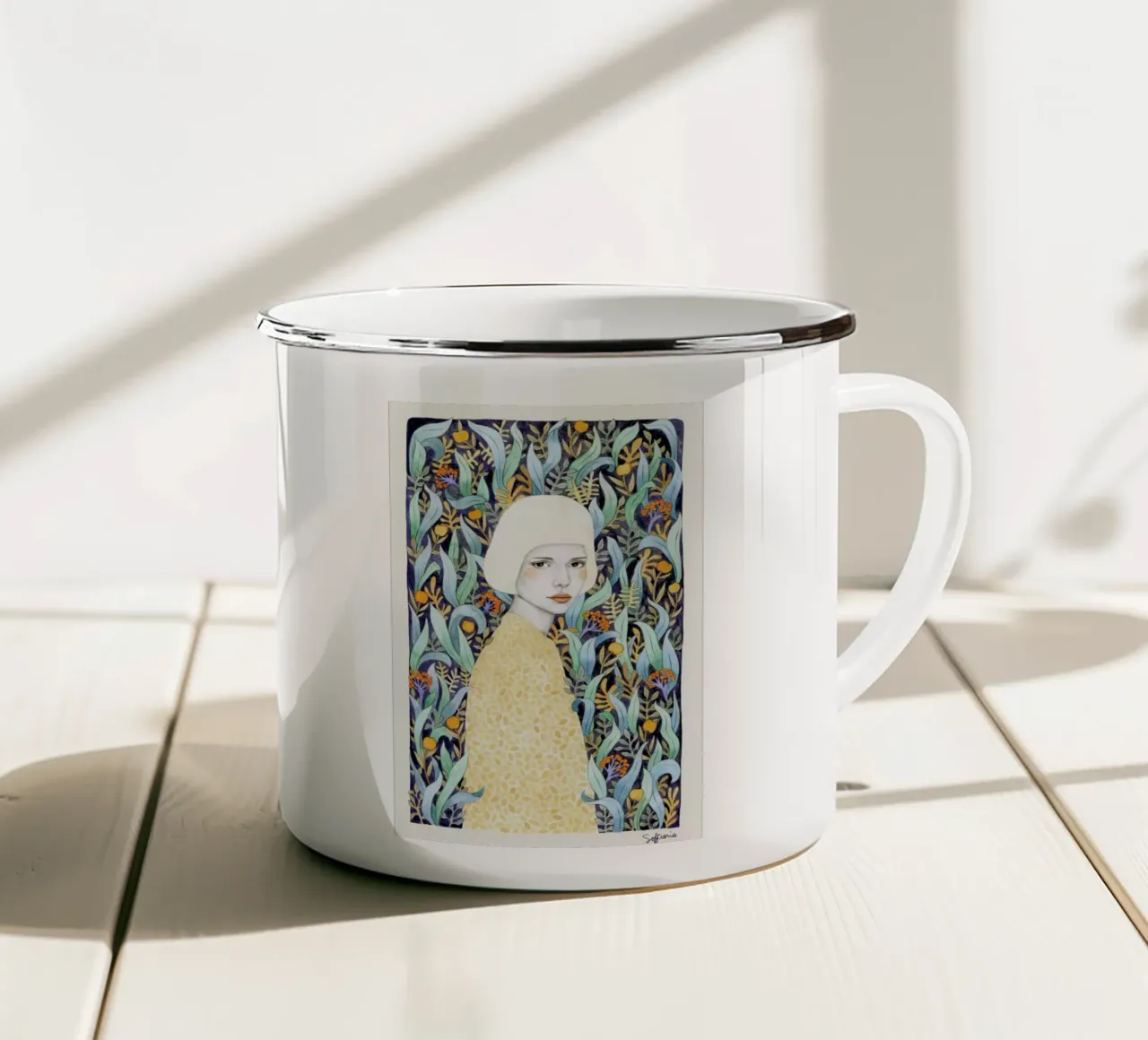 Emilia tazza in smalto da Sofia Bonati