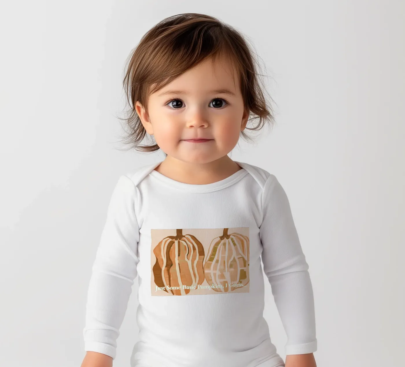 A Basic Pumpkins long-sleeve baby romper by Melloi Art Print