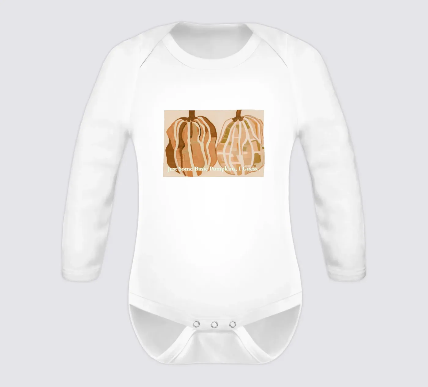 A Basic Pumpkins long-sleeve baby romper by Melloi Art Print