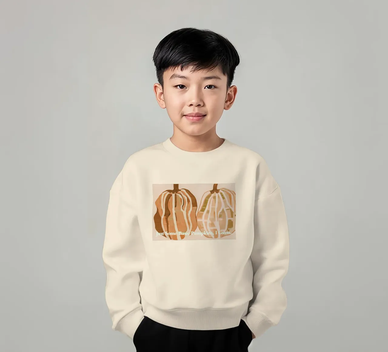 A Basic Pumpkins Kinder Sweatshirt von Melloi Art Print