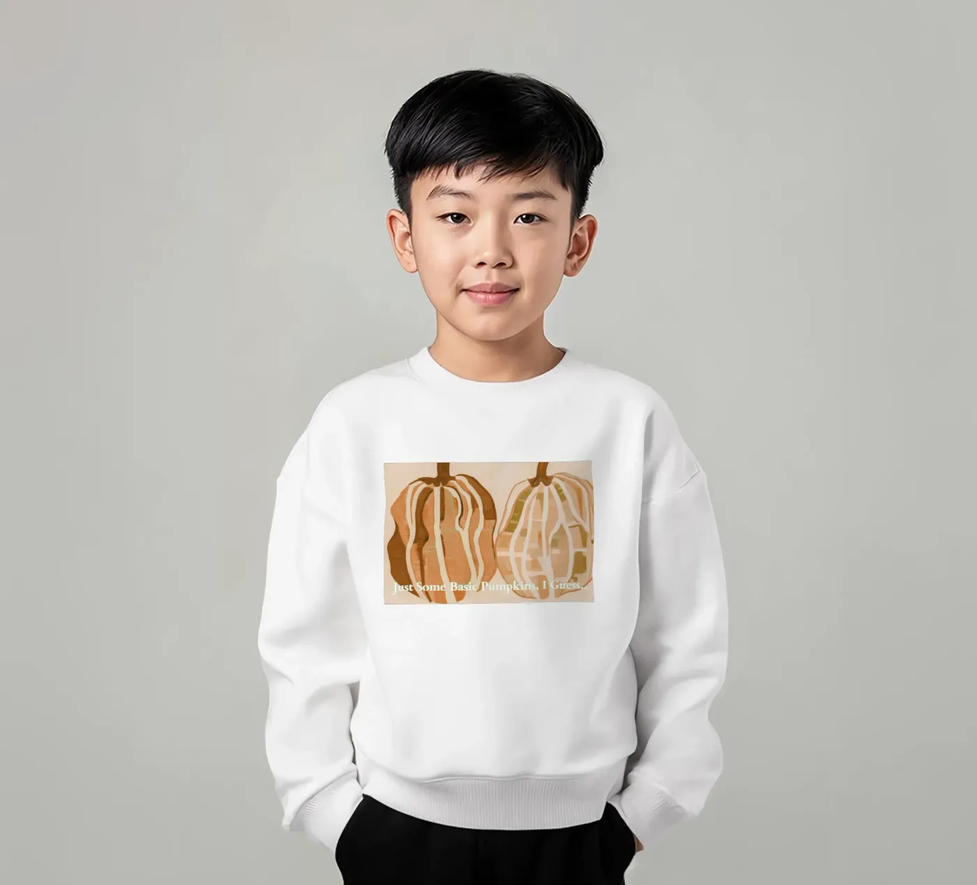 A Basic Pumpkins Kinder Sweatshirt von Melloi Art Print