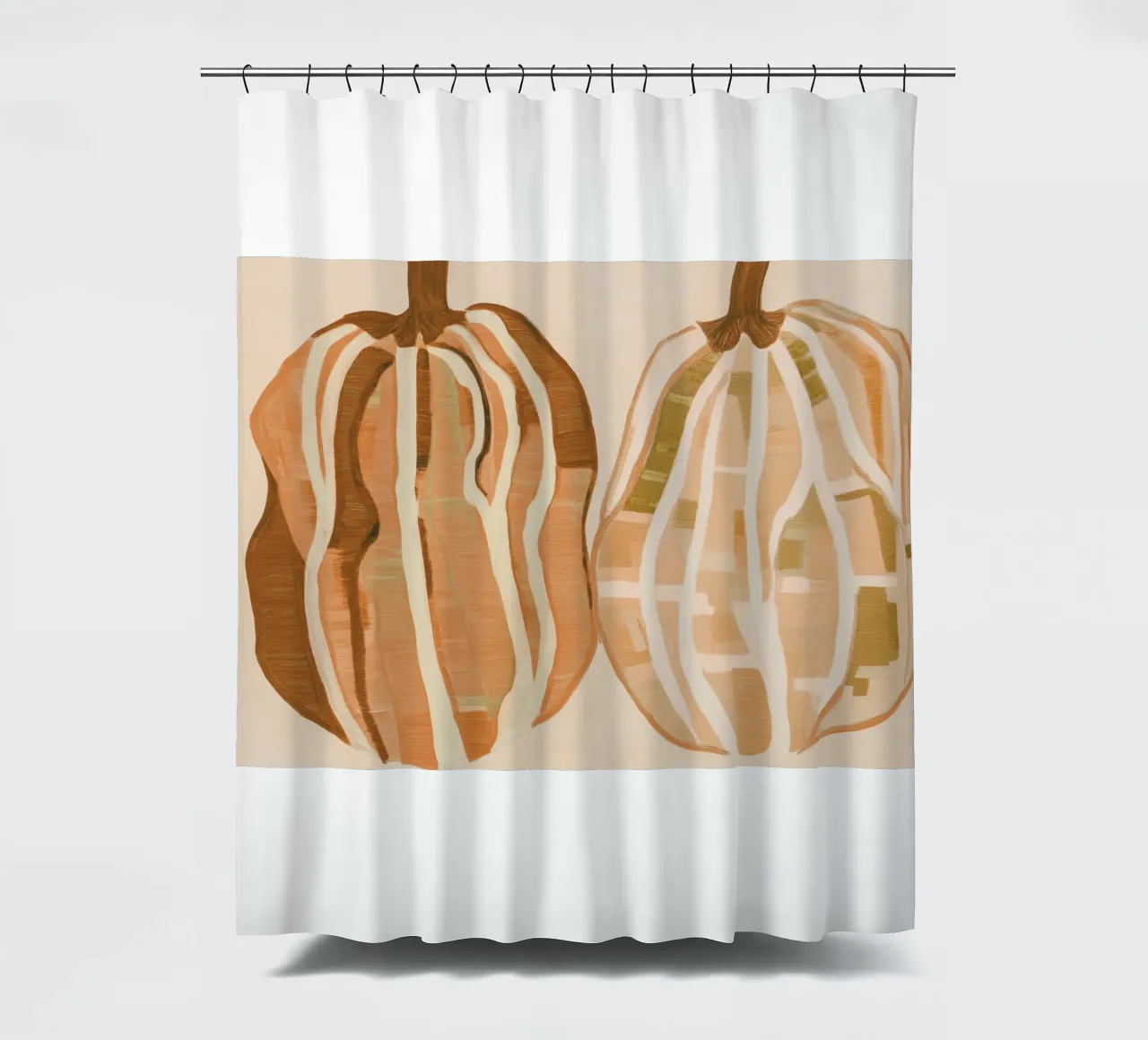A Basic Pumpkins shower curtain by Melloi Art Print