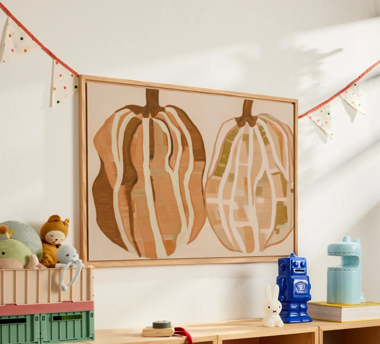 A Basic Kürbisse Acryl-Glas von Melloi Art Print