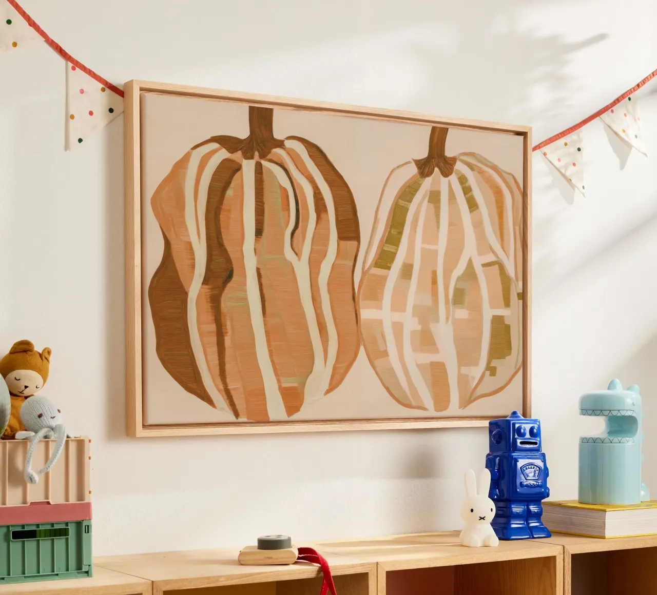 Zucche di base tela con Cornice a cassetta da Melloi Art Print