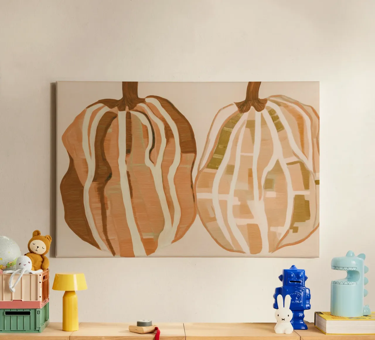 Zucche di base tela con Cornice a cassetta da Melloi Art Print