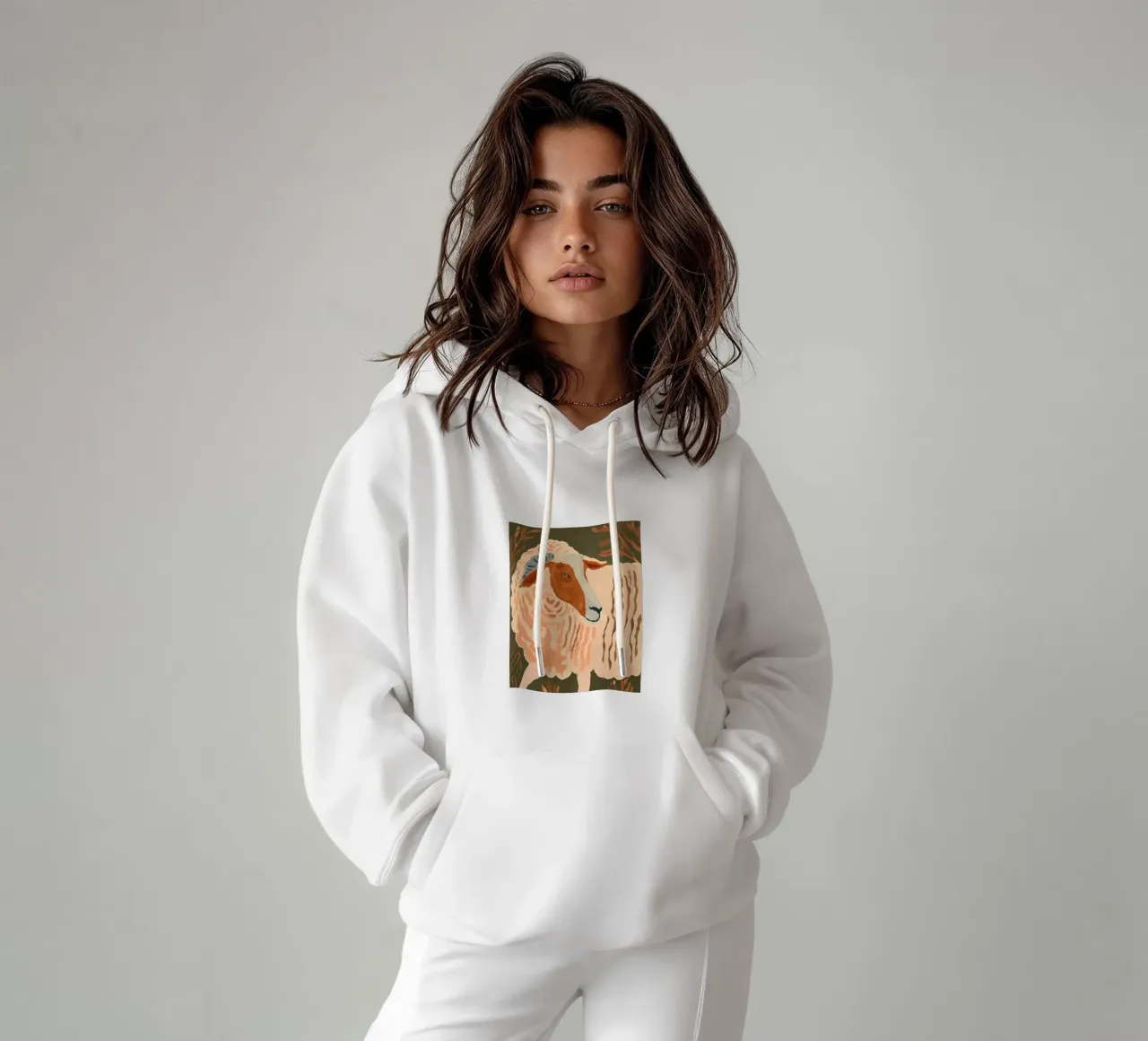 Ram rustico astratto 3 felpa con cappuccio da ThingDesign