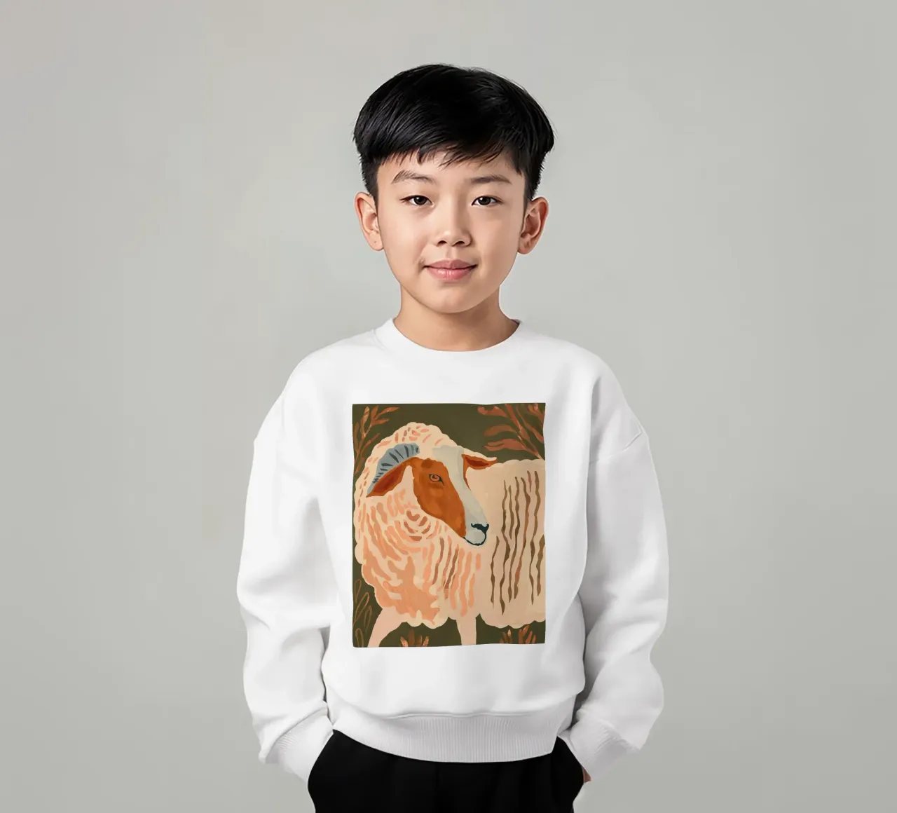 Ram rustico astratto 3 felpa bambino da ThingDesign