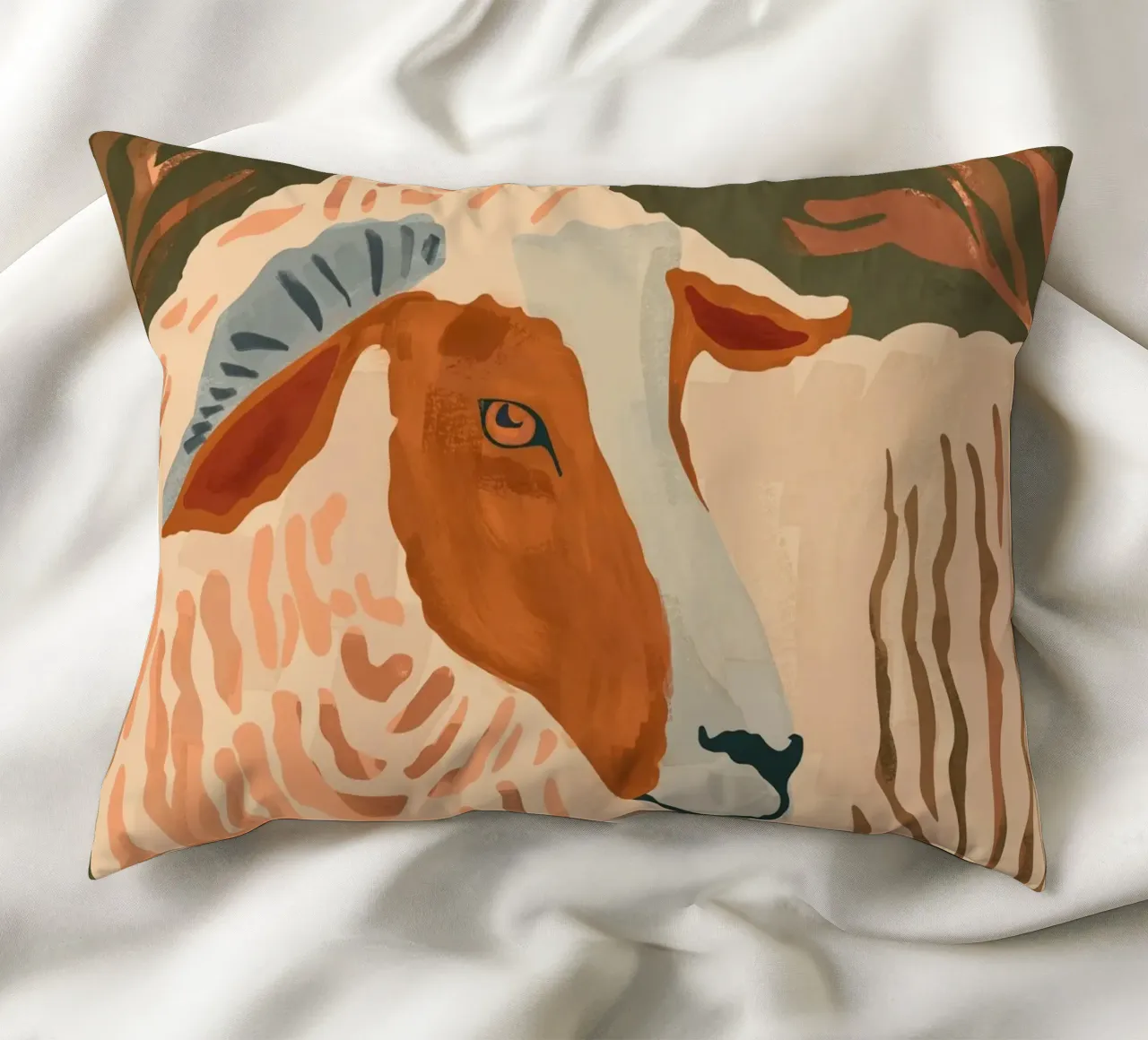 Ram rustico astratto 3 cuscino da ThingDesign