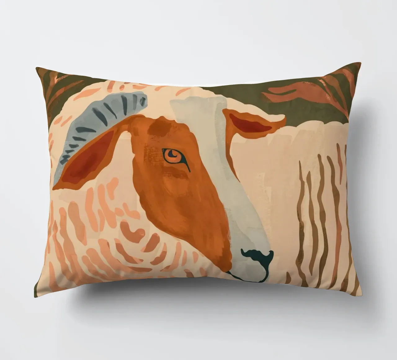 Ram rustico astratto 3 cuscino da ThingDesign