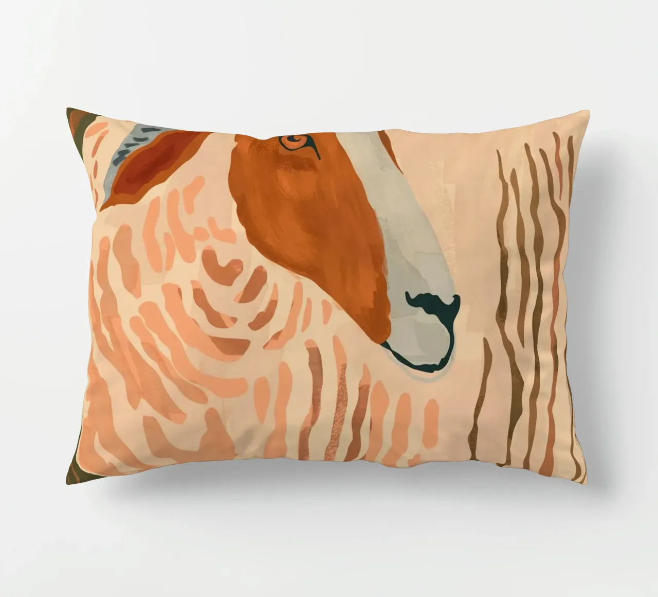 Ram rustico astratto 3 cuscino da ThingDesign