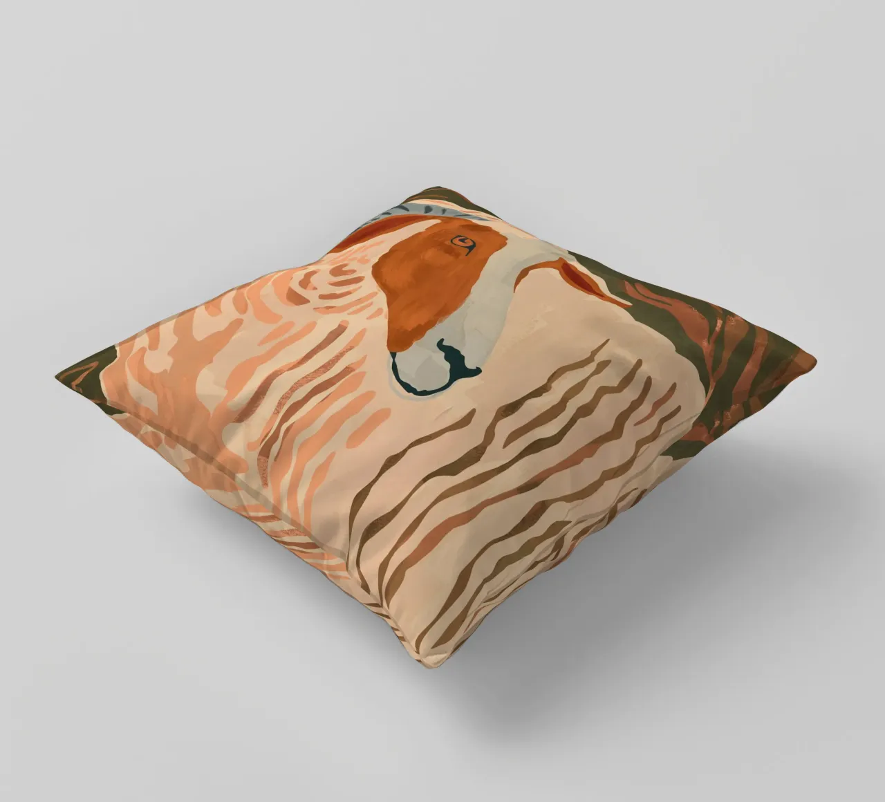 Ram rustico astratto 3 cuscino da ThingDesign