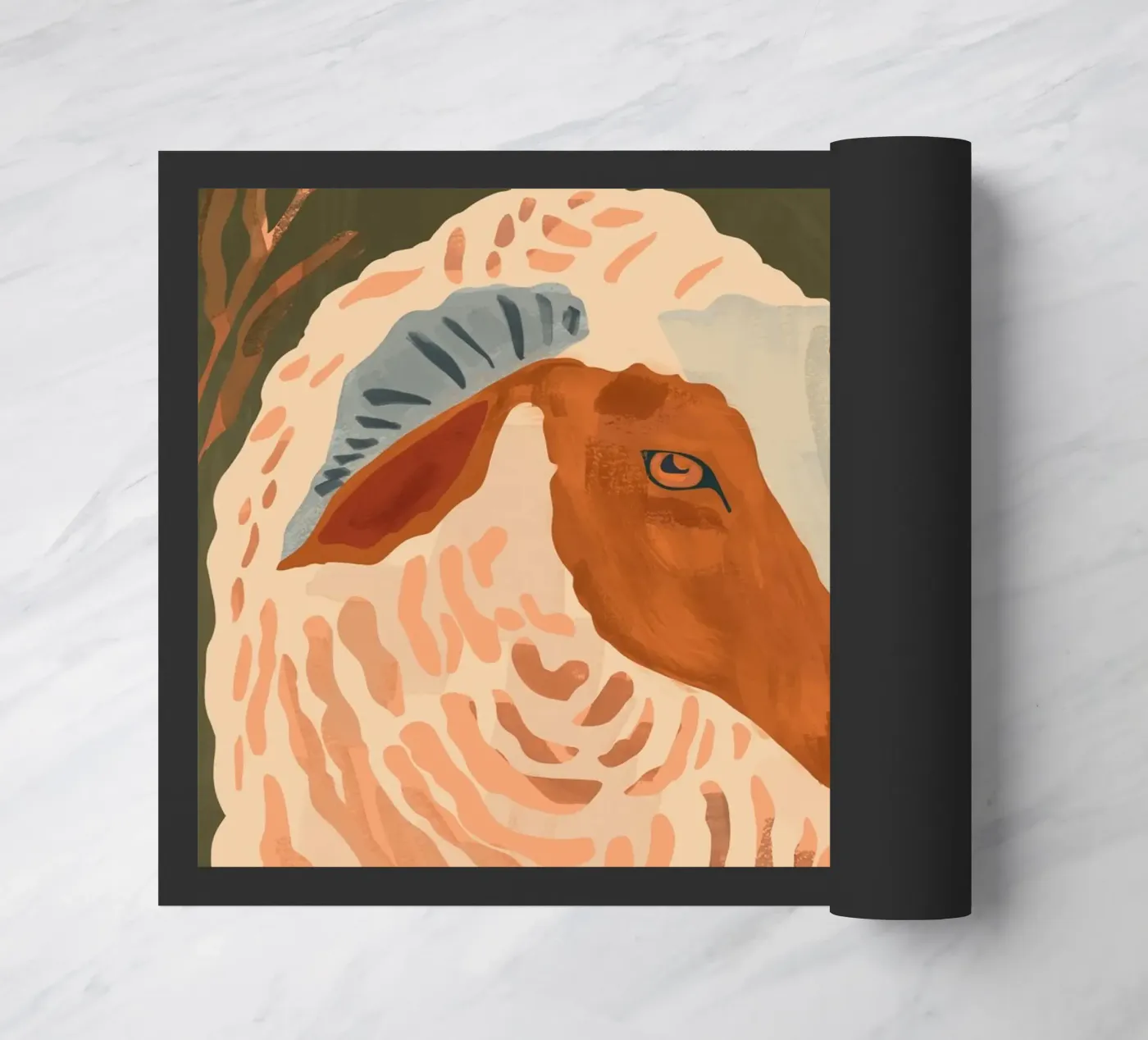 Abstract Rustic Ram 3 doormat by ThingDesign