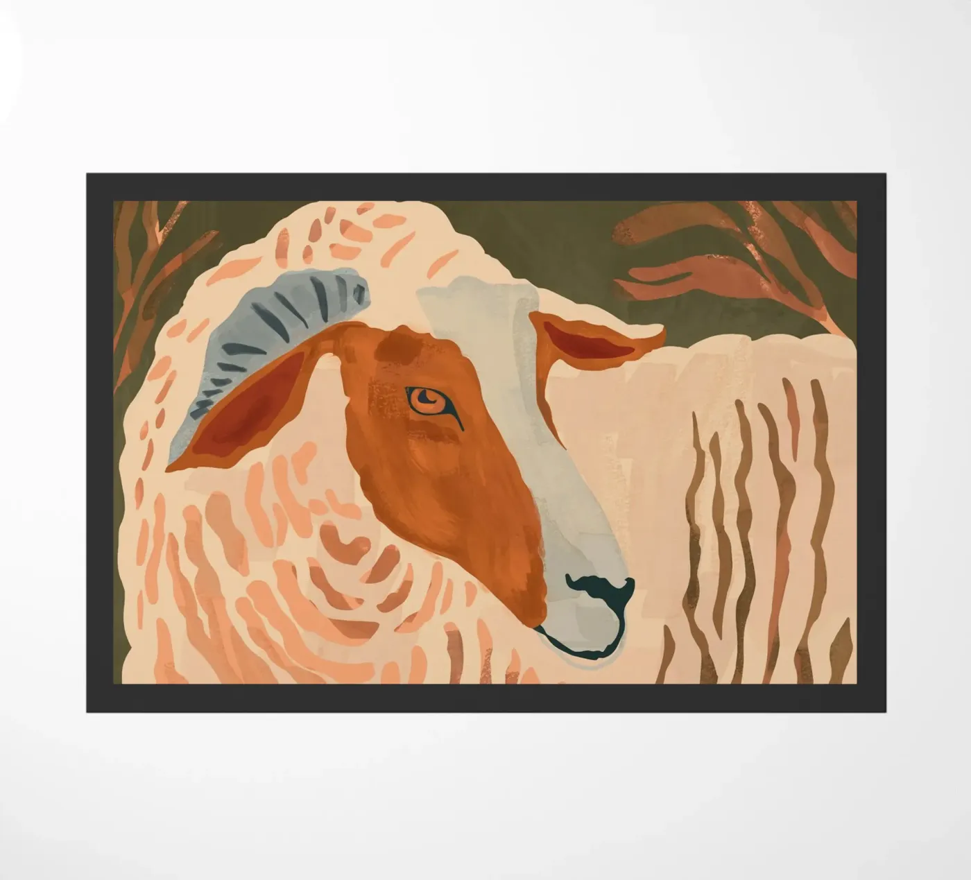 Abstrakter Rustikaler Widder 3 Fußmatte von ThingDesign