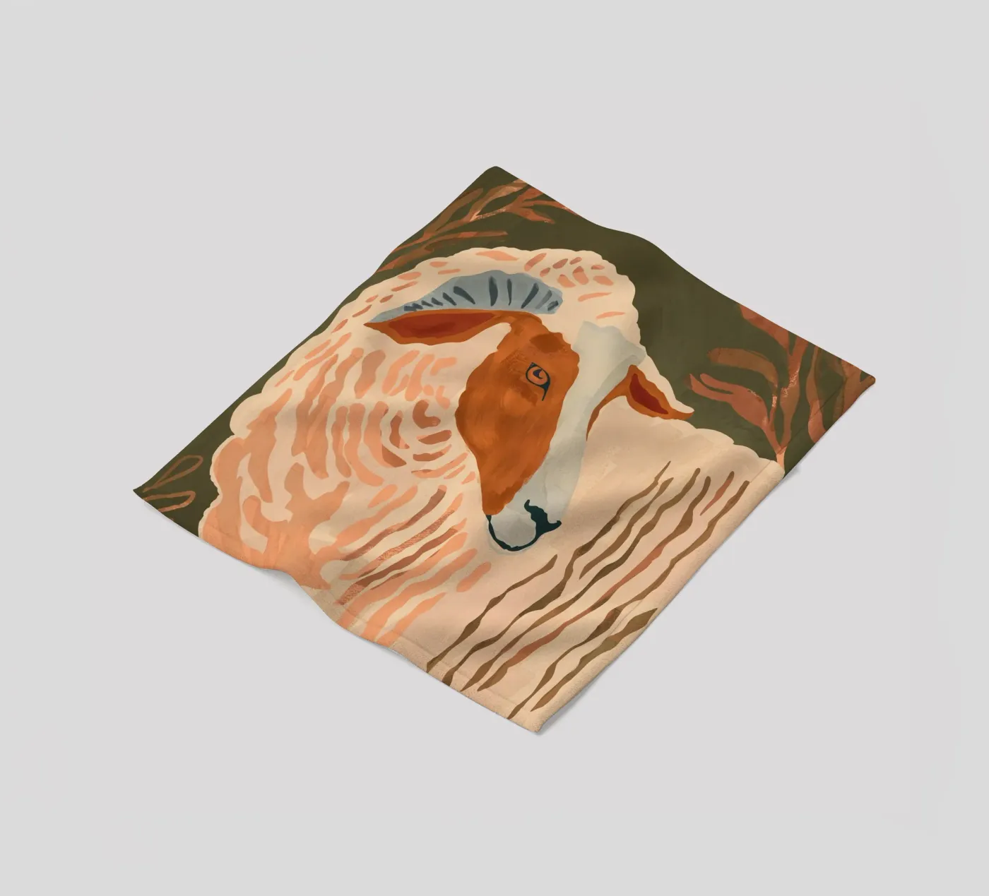 Abstracte Rustieke Ram 3 fleecedeken van ThingDesign