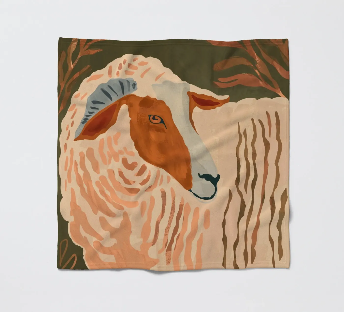 Abstracte Rustieke Ram 3 fleecedeken van ThingDesign