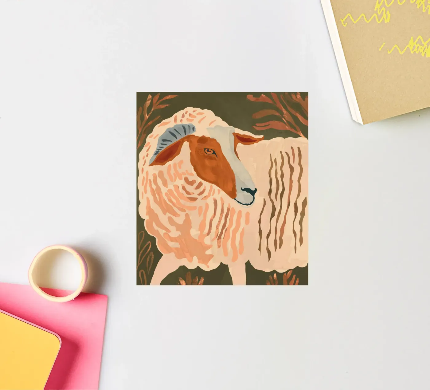Abstracte Rustieke Ram 3 sticker van ThingDesign