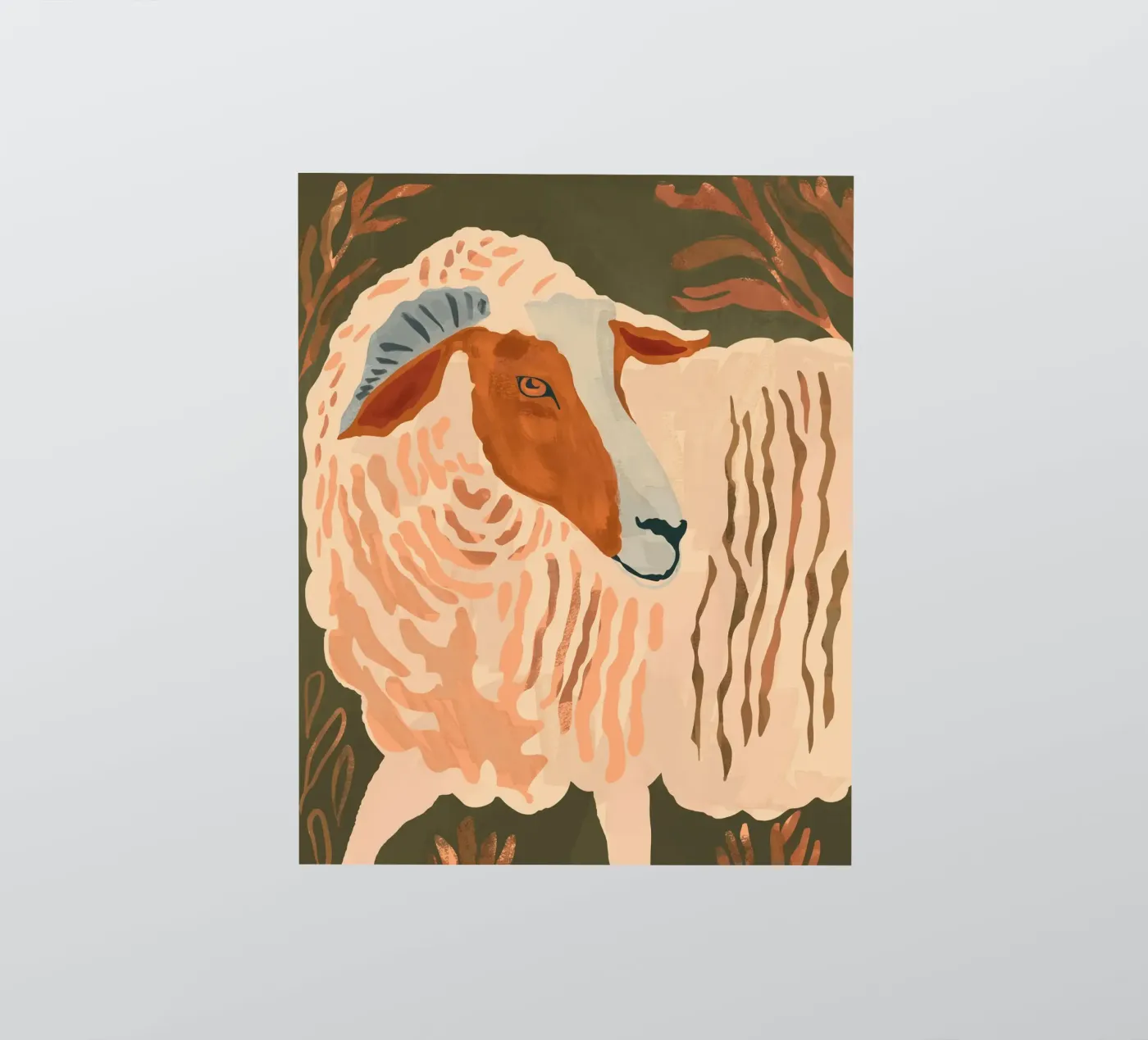 Abstracte Rustieke Ram 3 sticker van ThingDesign