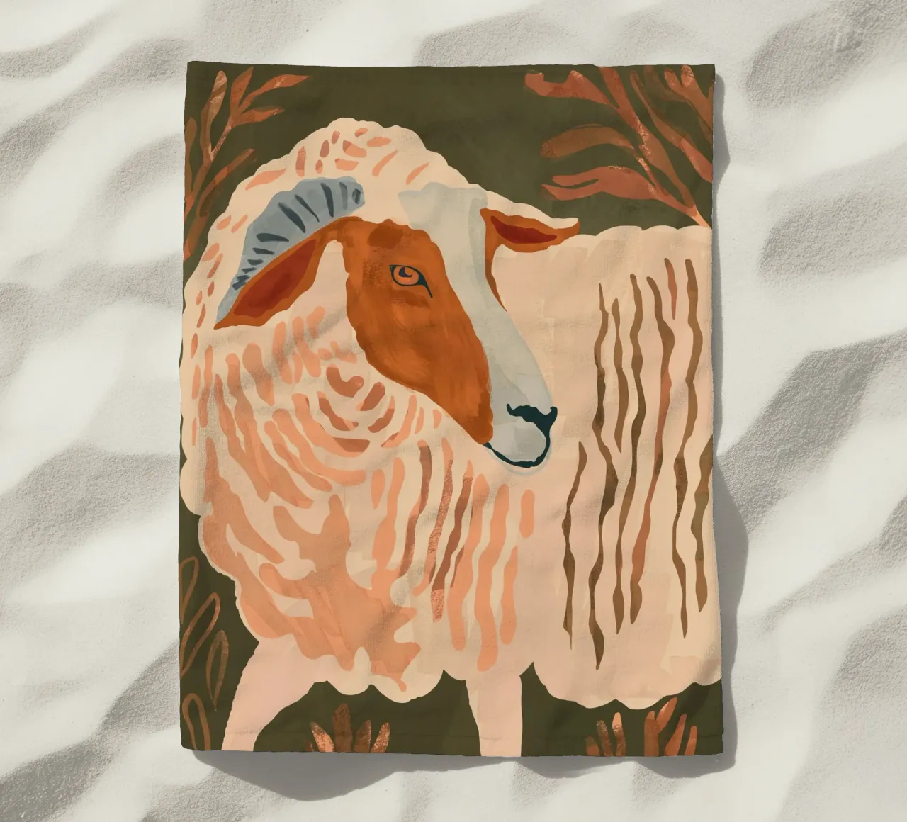 Ram rustico astratto 3 telo mare da ThingDesign