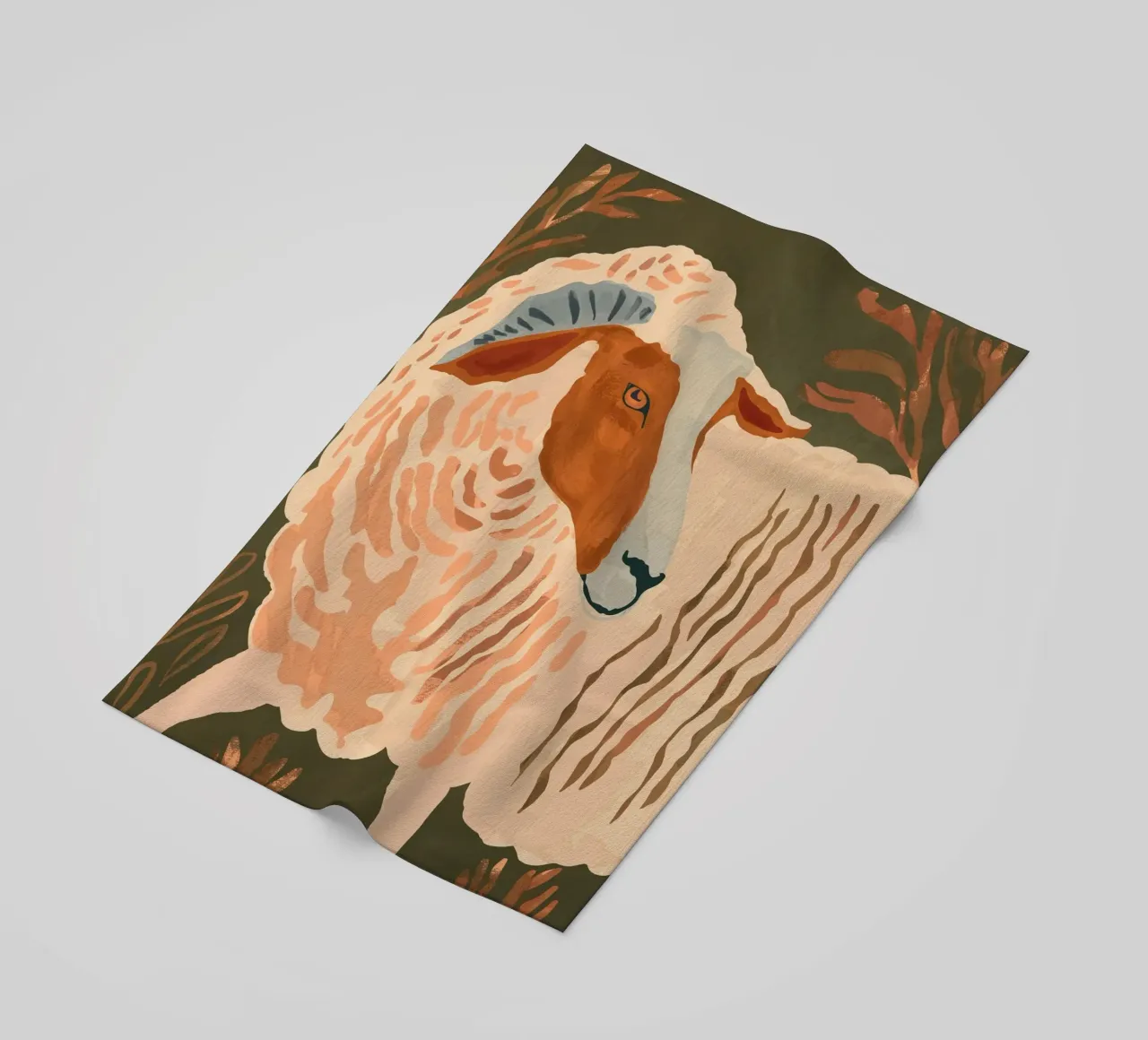 Ram rustico astratto 3 telo mare da ThingDesign