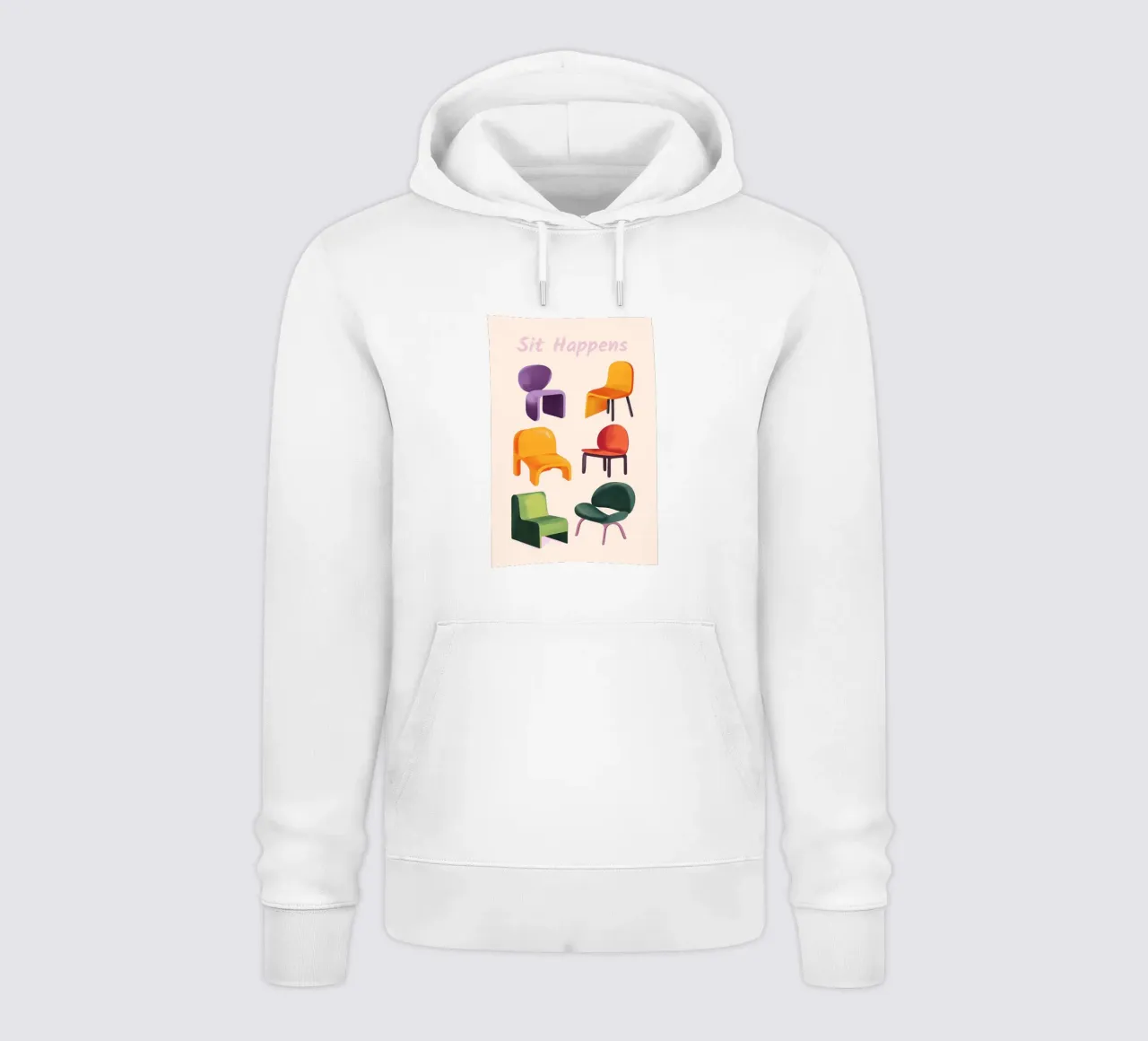 Sedie Isometriche felpa con cappuccio da Melloi Art Print