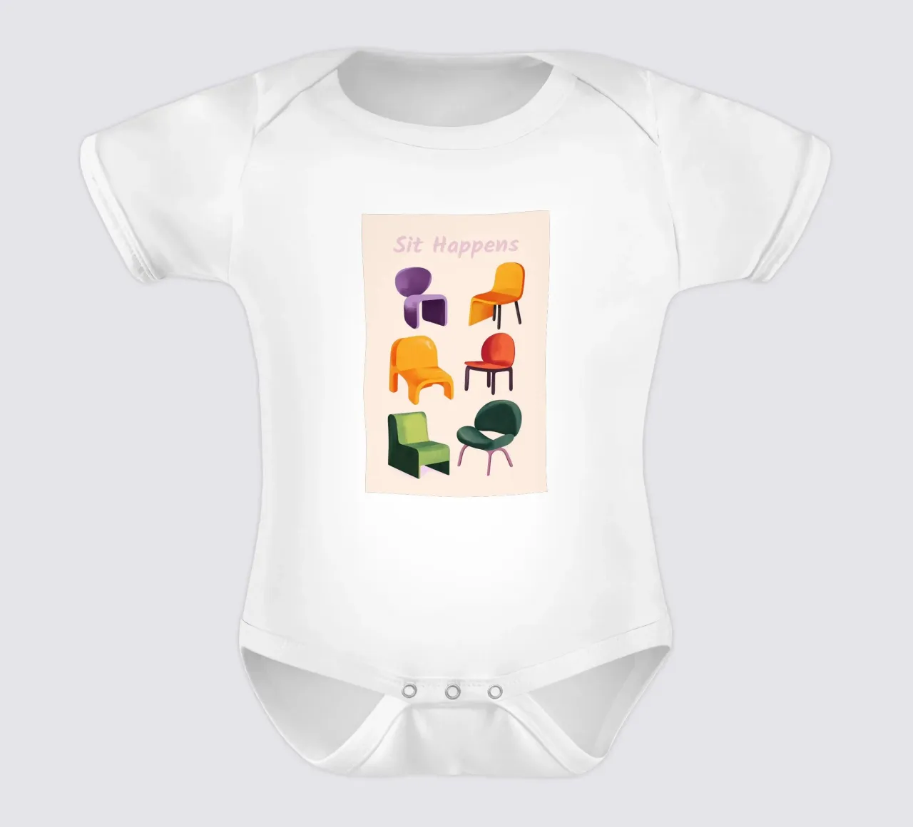 Sedie Isometriche body neonato maniche corte da Melloi Art Print