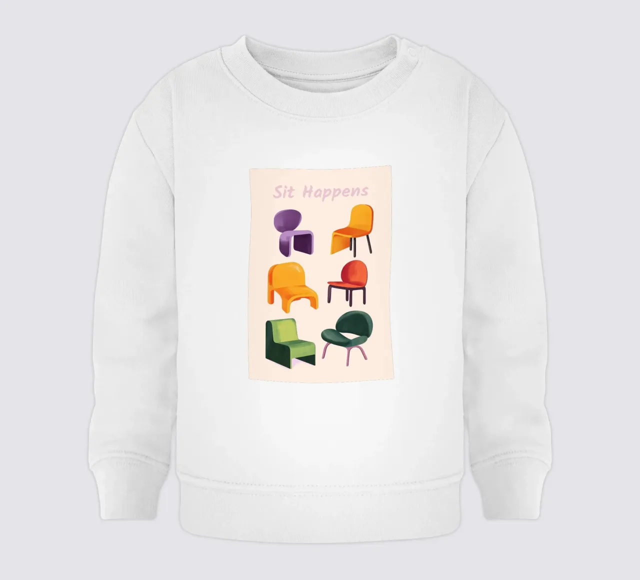 Stoelen Isometrisch baby sweatshirt van Melloi Art Print