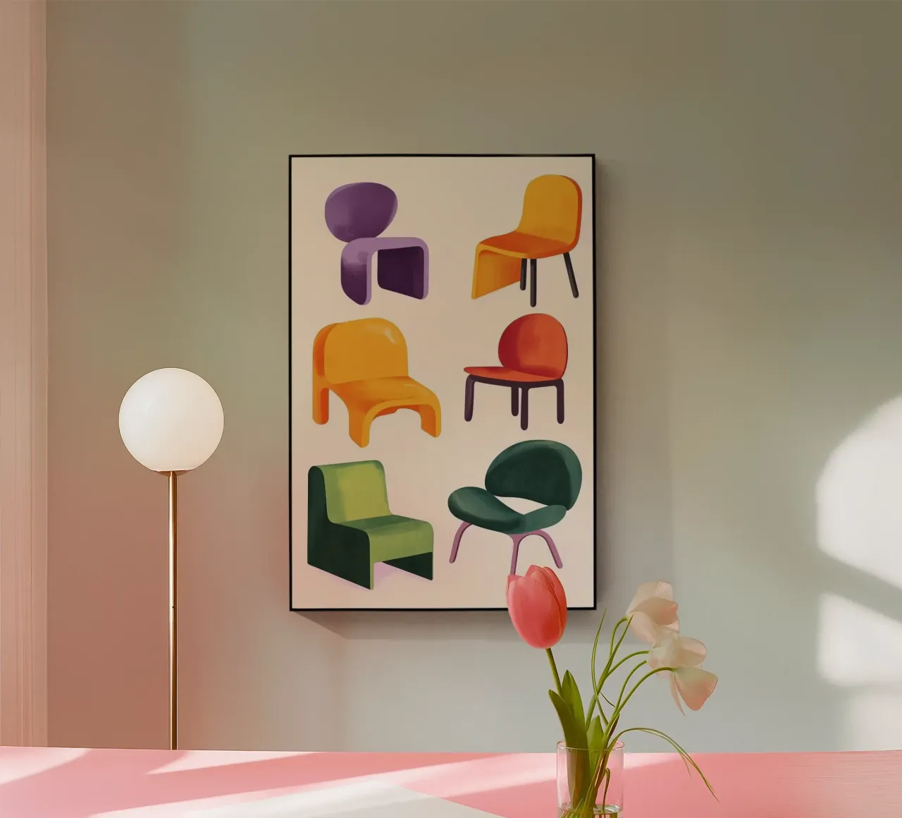 Sedie Isometriche plexiglass da Melloi Art Print